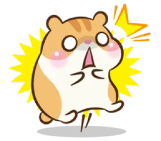😳 仓鼠, 可爱, 震惊, 动物, 卡通, 贴纸, 哺乳动物, 表情 telegram sticker