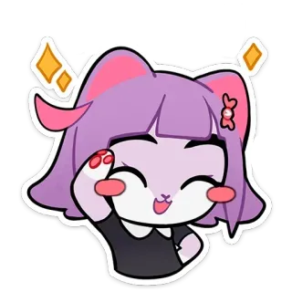 🤞 mèo, anime, kawaii, dễ thương, hoạt hình, nhãn dán whatsapp sticker