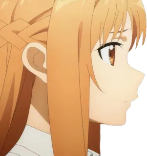 😕 Asuna Yuuki Sword Art Online Anime, Personagem, Feminino, Retrato telegram sticker