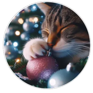 🎉 mèo, giáng sinh, đồ trang trí, ngày lễ, động vật whatsapp sticker