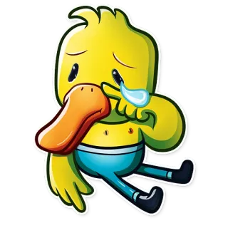 😢 pássaro, animal, triste, chorando, lágrimas, desenho animado telegram sticker