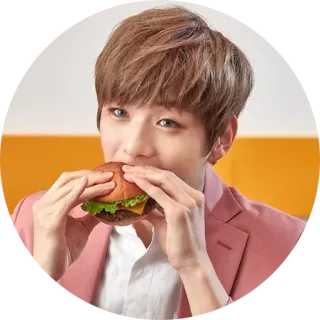 🍔 Orang, Makan, Burger, Makanan, Potret, Pria, Asia whatsapp sticker