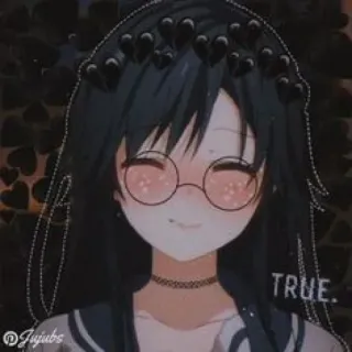🤓 TRUE. Anime, Mädchen, Brille, Herzen, Süß telegram sticker
