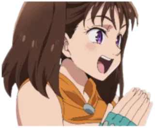 🤲 Diane The Seven Deadly Sins อนิเมะ, น่ารัก, มีความสุข, ผู้หญิง, ยักษ์ telegram sticker