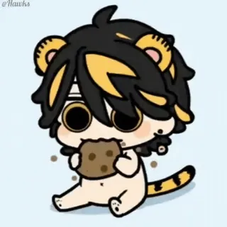🍪 động vật, hổ, chibi, kawaii, dễ thương, bánh quy, hoạt hình, anime telegram sticker