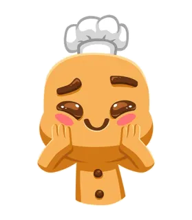 😊 gingerbread, cookie, chef, cute, kawaii, baking, sweet, dessert telegram sticker