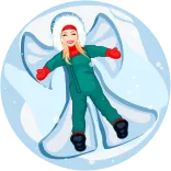 ❄️ snow angel, winter, snow, girl, cold, fun, snowsuit, holiday telegram sticker