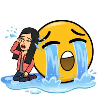 😭 chorando, emoji, triste, lágrimas, desenho animado, emoção telegram sticker