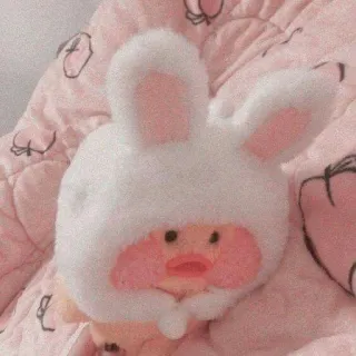 😐 mignon, lapin, rose, kawaii, peluche telegram sticker