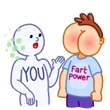 🤬 YOU, Fart Power dibujo animado, pedo, humor, culo, insulto telegram sticker