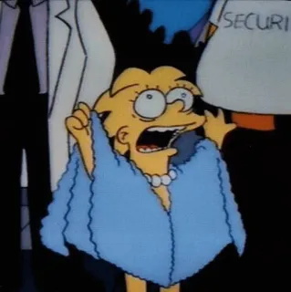 🖤 Lisa Simpson The Simpsons SECURIT Lisa Simpson, The Simpsons, security, cartoon, animation, gown, pearl necklace telegram sticker