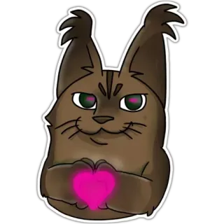 ♥️ แมว, สัตว์, หัวใจ, ความรัก, น่ารัก, สติกเกอร์ telegram sticker