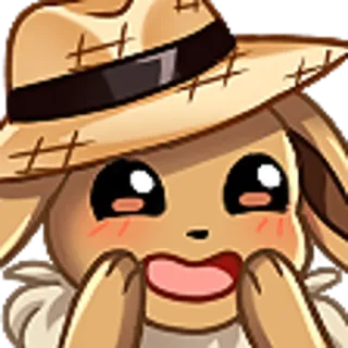 🙈 Eevee Pokemon eevee, pokemon, lindo, kawaii, sombrero, espantapájaros telegram sticker