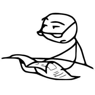 🤔 막대기 인간, 독서, 안경, 책, 마스크 telegram sticker