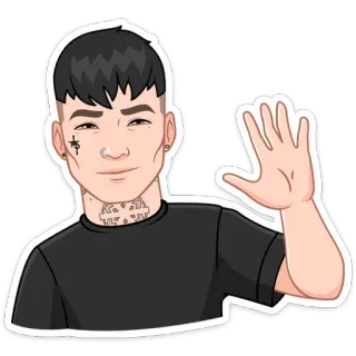 👋 pessoa, homem, desenho animado, saudação, adesivo whatsapp sticker