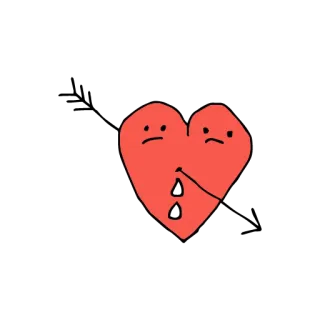 ☹️ 하트, 슬픈, 상심, 화살표, 감정적, 사랑, 슬픔 telegram sticker