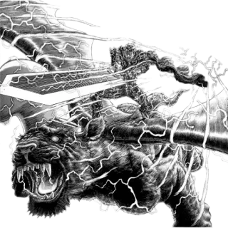 😲 Manga, Động vật, Kiếm, Chiến binh, Fantasy telegram sticker