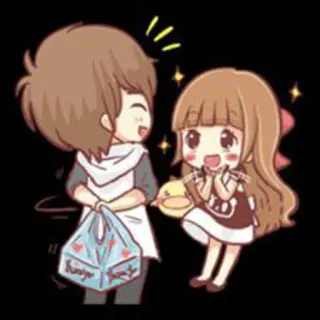 😁 thankyou Cartoon, Paar, Liebe, Danke, Chibi, Süß whatsapp sticker