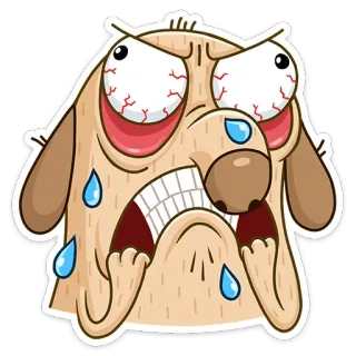 😍 arrabbiato, cane, cartone animato, contrariato, espressione, occhi whatsapp sticker