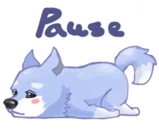 😞 Pause собака, мультфильм, пауза, милый, животное, домашнее животное telegram sticker