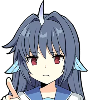 😕 animé, personnage, fille, mignon, en colère whatsapp sticker