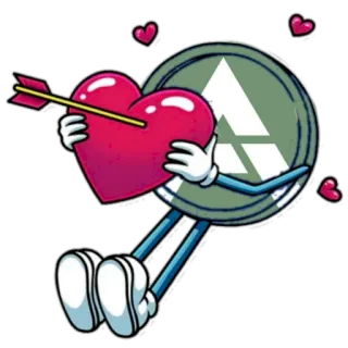 ❤️ Münze, Herz, Liebe, Pfeil, Maskottchen, Cartoon telegram sticker