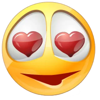 😍 Emoji, Liebe, Herzen, Gelb, Zuneigung, Ausdruck telegram sticker