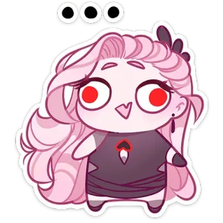 🤪 ooo Cartoon, Anime, Sticker, Chibi, Schattig, Roze haar, Rode ogen, Kunst whatsapp sticker