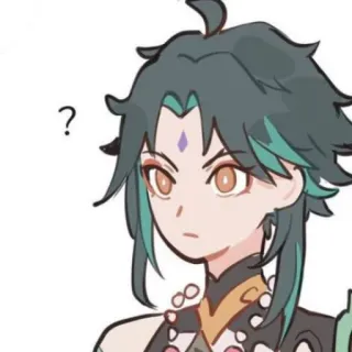 🪀 Xiao Genshin Impact ? Anime, Videojuego, Personaje, Signo de interrogación, Lindo telegram sticker