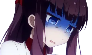 😰 anime, garota, chocada, assustada, chateada, emoção, expressão telegram sticker