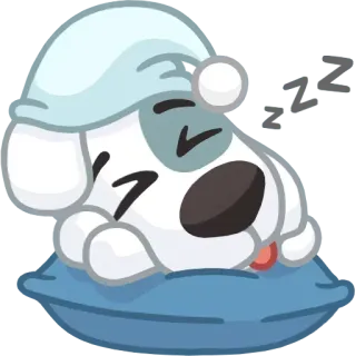 😴 chien, dormir, dessin animé, endormi, animal, mignon whatsapp sticker