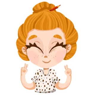 🤞 personne, fille, illustration, dessin animé, chance, croiser les doigts, voeu, espoir whatsapp sticker