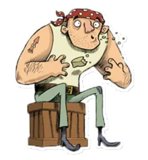 😏 pirata, desenho animado, personagem, homem, adesivo, ilustração telegram sticker