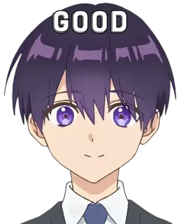 🃏 GOOD อนิเมะ, เด็กผู้ชาย, ดี, ตัวละคร telegram sticker