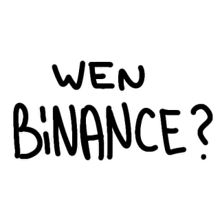 ❓️ WEN BINANCE? cryptomonnaie, finance, mème, actif numérique, trading, investissement telegram sticker