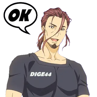 🆗 OK Anime, OK, Maschio, Personaggio, Adesivo telegram sticker