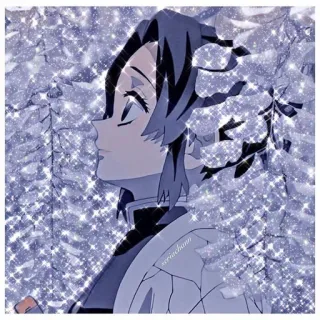 ⭐ Shinobu Kocho Demon Slayer anime, demon slayer, shinobu kocho, character, sparkle whatsapp sticker