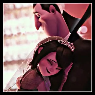 🌸 Dracula Hotel Transylvania Drácula, Mavis, Hotel Transilvânia, Desenho animado, Filme de animação, Vampiro, Pai e filha telegram sticker