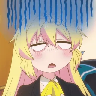 😰 anime, stanco, esausto, carino, cartone animato telegram sticker