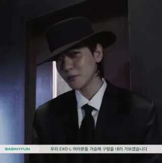 📼 Baekhyun 우리 EXO-L 여러분들 가슴에 구멍을 내러 가보겠습니다 K-pop, ไอดอล, EXO, แบคฮยอน, นักร้อง, เพลง, เกาหลี telegram sticker