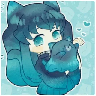 😁 Anime, Gato, Kawaii, Chibi, Lindo telegram sticker