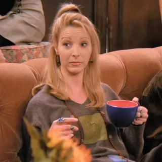 😳 Phoebe Buffay Friends serie tv, caffè, divano, amici, sitcom telegram sticker
