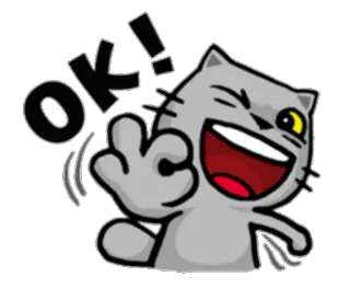👌 ok! Katze, okay, ok, Zustimmung, Einverständnis, Geste telegram sticker
