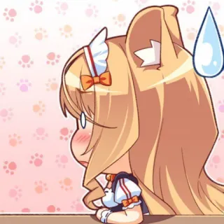 🌟 애니메이션, 고양이귀, 메이드, 카와이, 귀여운, 만화, 충격 telegram sticker