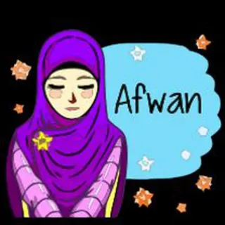 🙏 Afwan хиджаб, мусульманин, женщина, персонаж whatsapp sticker