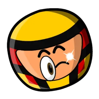 😉 漫画, キャラクター, ウィンク, 黄色, 黒, 頭 telegram sticker