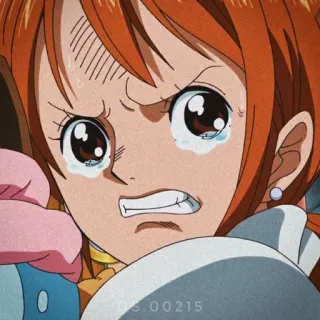 🍊 Nami One Piece Anime, Dessin animé, Pleurs, Triste, Nami, One Piece, Pirates du Chapeau de Paille whatsapp sticker