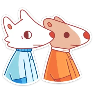 😐 Tier, Cartoon, Aufkleber, süß, Fuchs, Stinktier telegram sticker