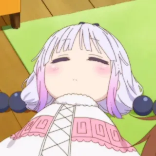 🍚 Kanna Kamui Miss Kobayashi's Dragon Maid anime, dragão, fofo, dormindo, Kanna, Kanna Kamui whatsapp sticker