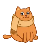 👋 cat, scarf, animal, cute, kawaii, cartoon, pet whatsapp sticker